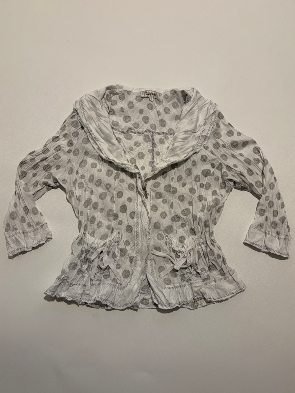 Lan Vie White Polka Dot Lightweight Jacket